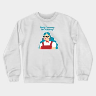 Baby cool blue hair girl with glasses red aesthetic illustration Crewneck Sweatshirt